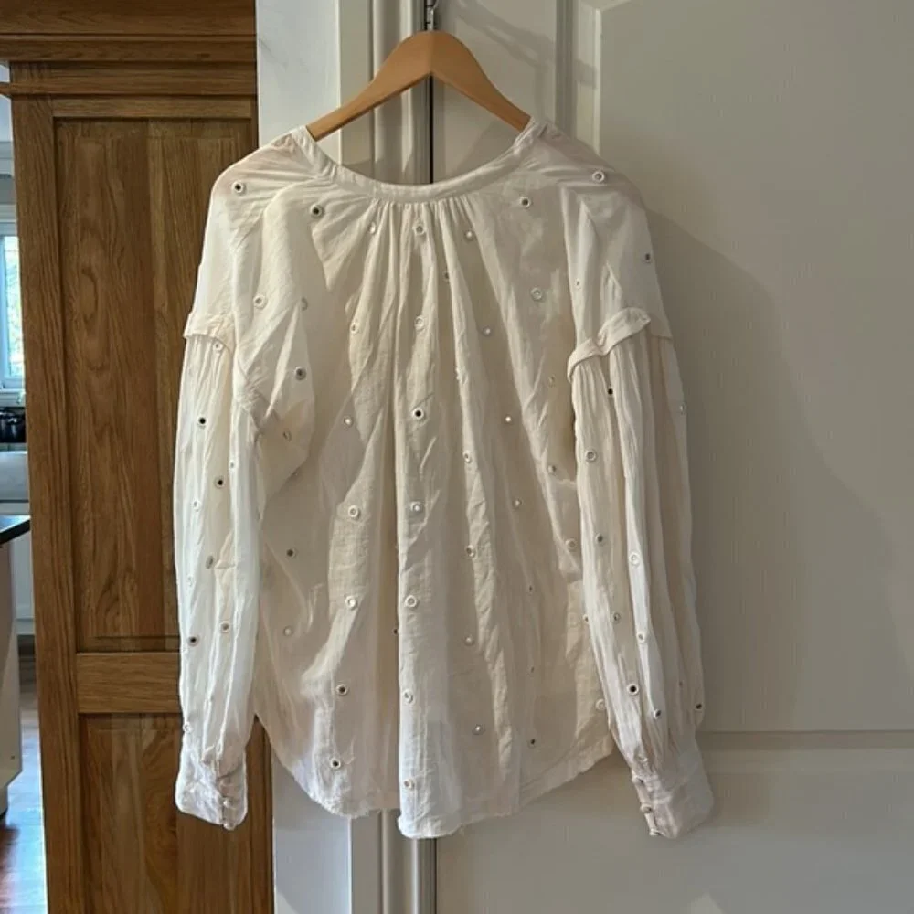 FREE PEOPLE shine bright blouse small